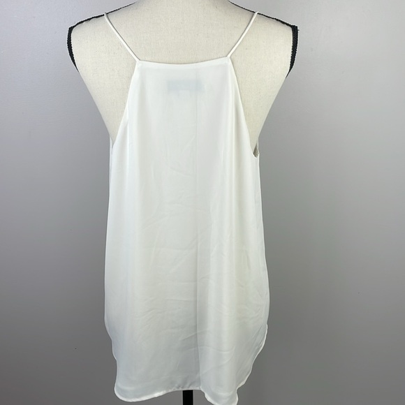 LOFT Women Spaghetti Strap Cream Top Tank Camisole SZ M Flowy Layered V-Neck - Picture 6 of 9